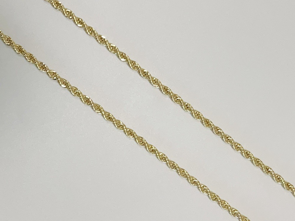 10K Yellow Gold SOLID Rope Chain Necklace Diamond Cut Real Gold 4mm 20inch
