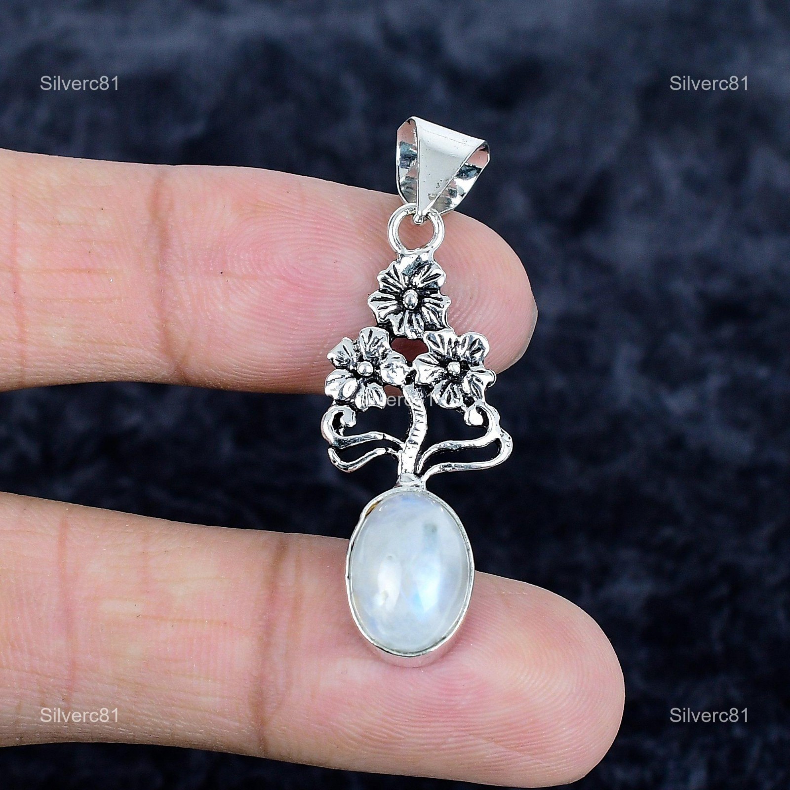 Rainbow Moonstone Gemstone 925 Sterling Silver Unique Bezel Wife Pendant Jewelry
