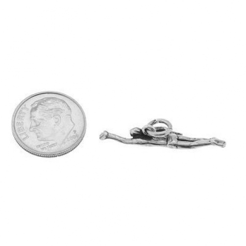 Sterling Silver 3D Male Swimmer Diver Charm or Pendant