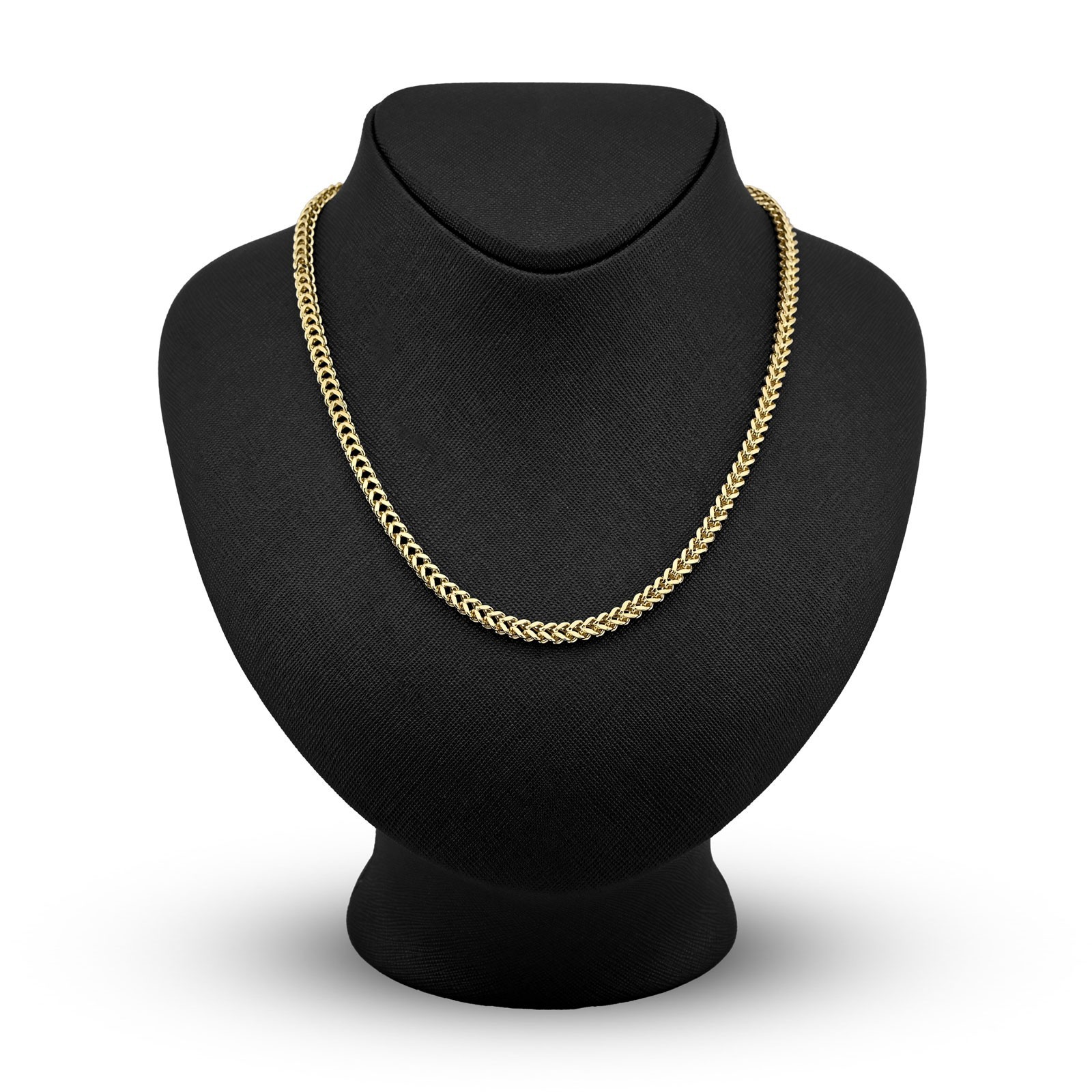4MM Mens Franco Chain 14.3gms Necklace 1/10th 10k Gold Bonded 925 Silver 22 Inch