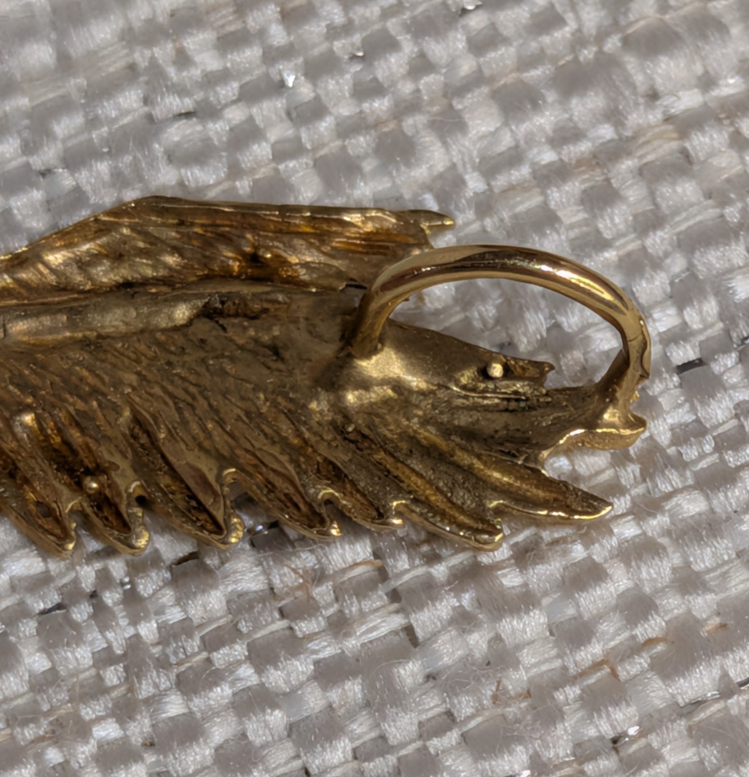 14K Yellow Gold Eagle Bird Charm Pendant 1.21 Grams. Excellent Condition Vintage