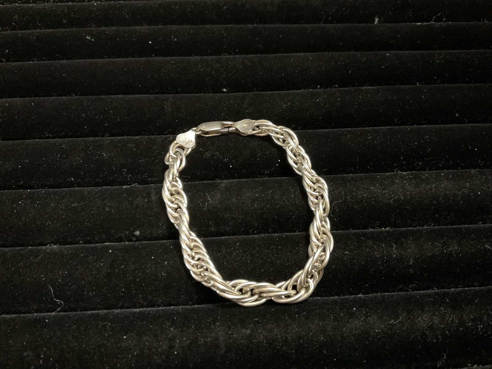 VTG 7 inch Sterling Italy 925 Bracelet Twisted Rope Lg Links 18 gr #002
