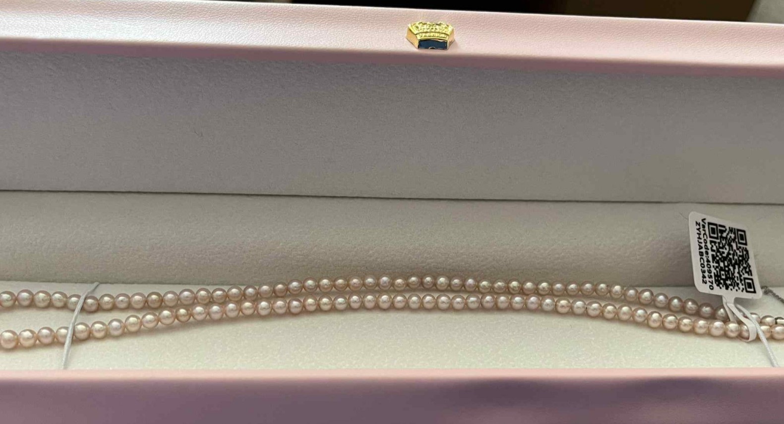 GRC 5 Star Light Purple Orange Pearl Necklace 3mm 4mm Seed Pearl Metallic 925