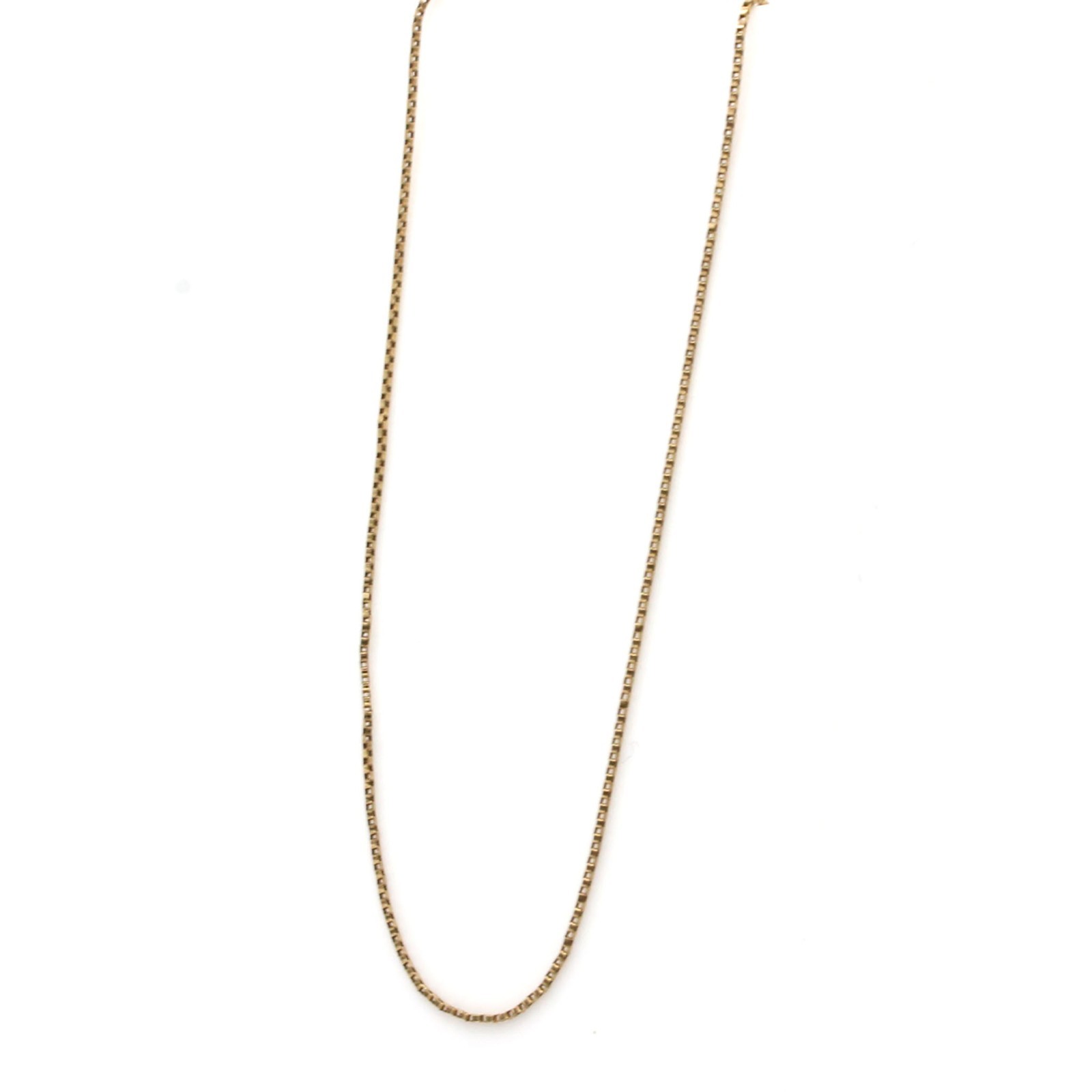 14k Yellow Gold Box Chain Necklace 23.5 Inches