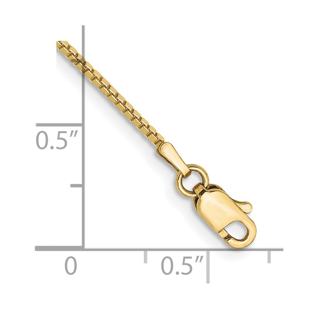 10K Yellow Gold 1-1.9mm Box Chain Necklace 7-30 Inch Mens Womens