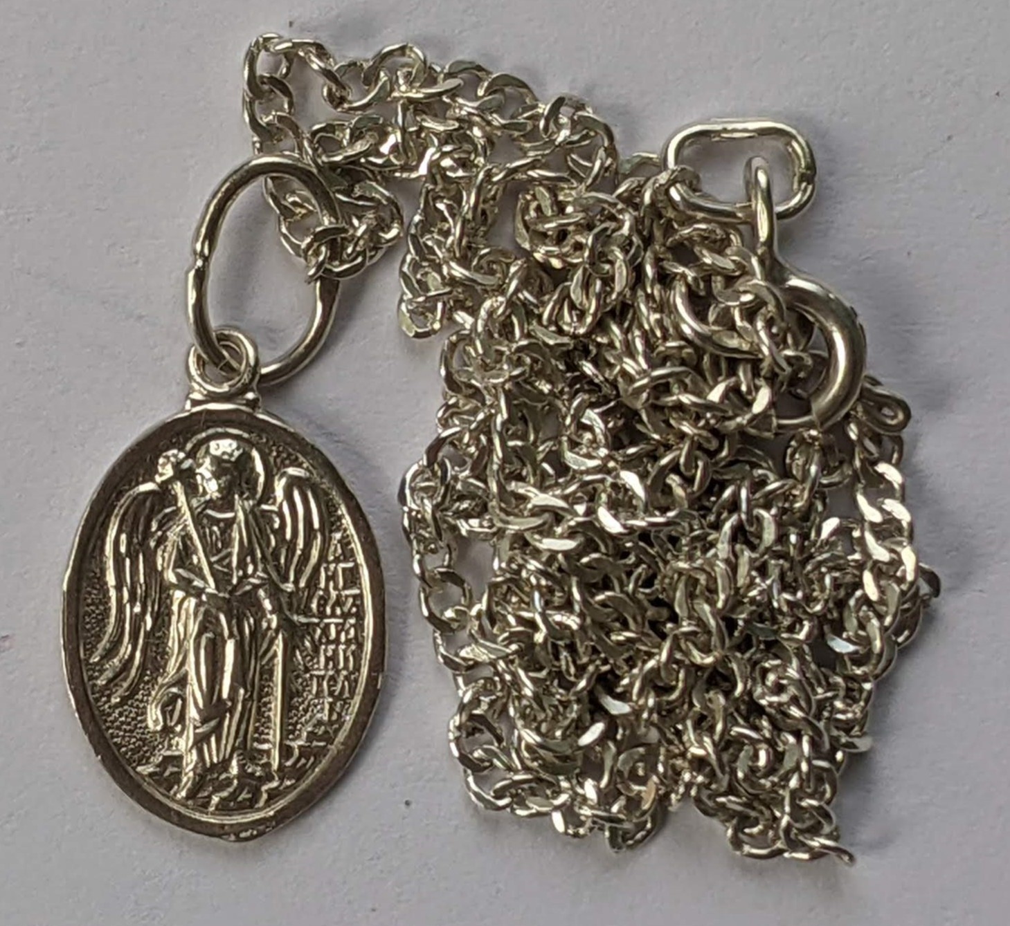 Orthodox icon amulet “Guardian Angel”, chain 52 cm. 925 silver. Weight 4.4 g.