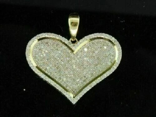 2.00 Carat Round Lab Created Diamond Love Heart Pendant 14K Yellow Gold Finish