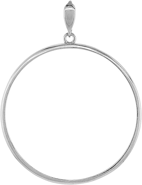 Sterling Silver Silver Eagle Bezel 41 mm Coins Prong Back 1 oz Coin Round Edge