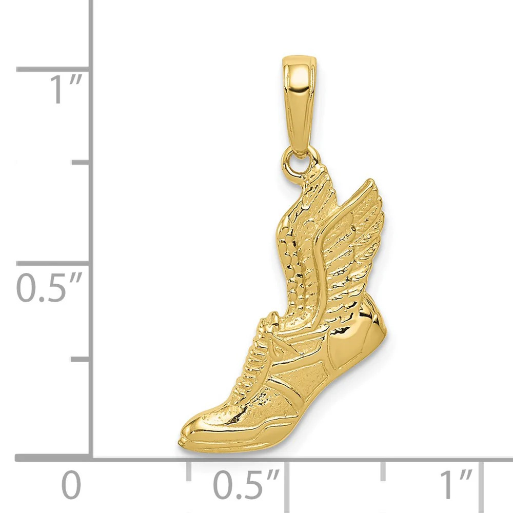 10K / 14K Yellow Gold Polished Running Shoe Pendant