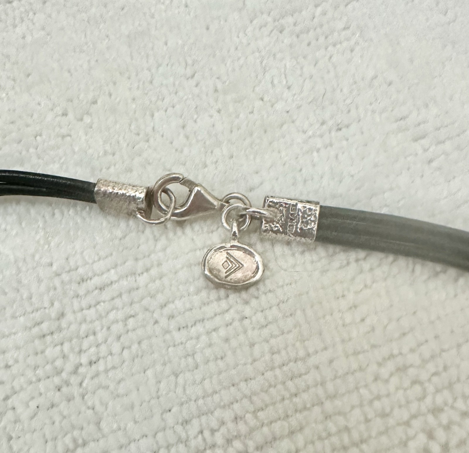SILPADA Cascading LEAF Black LEATHER Cord .925 Sterling SILVER Layered Necklace