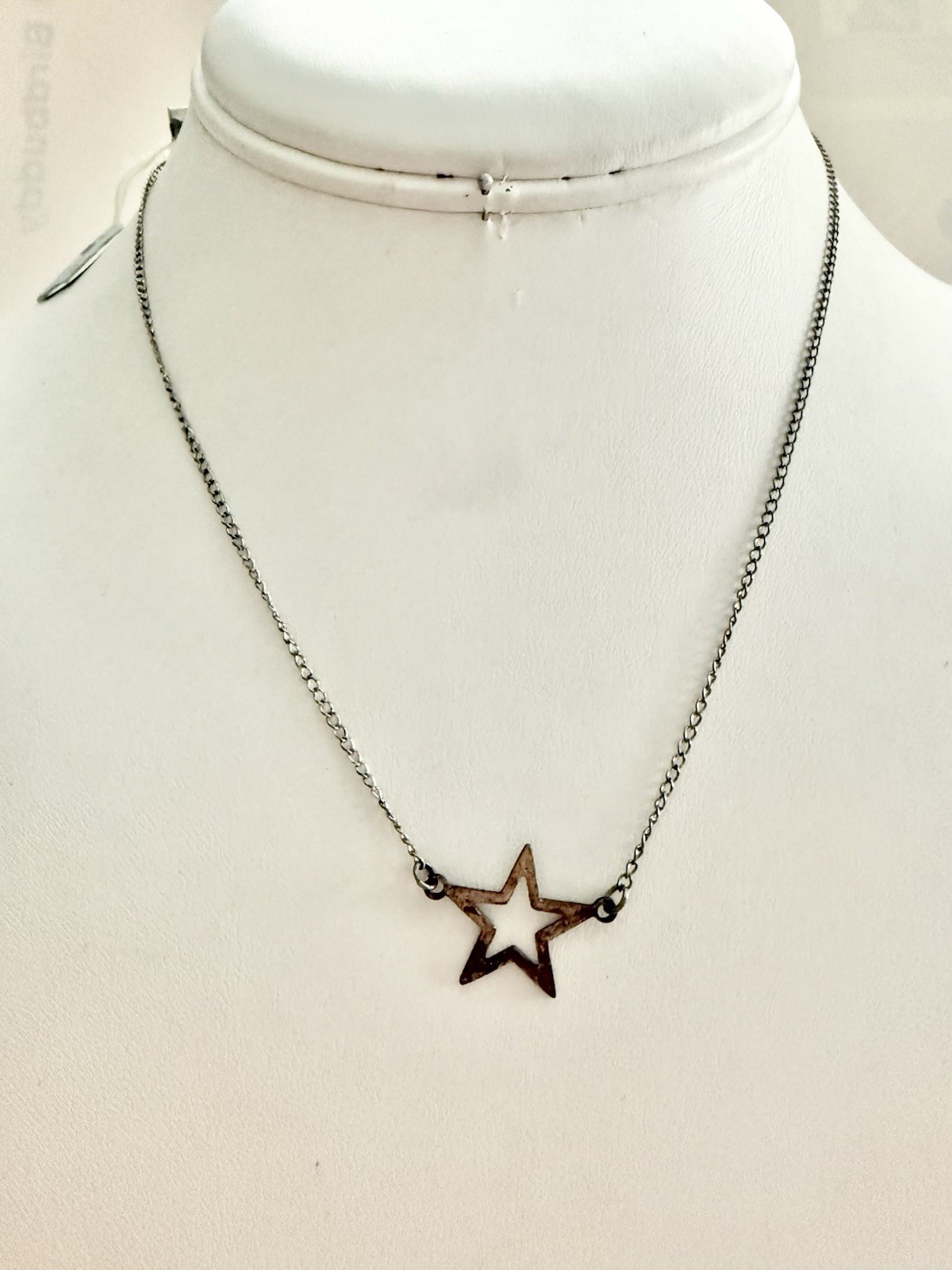 New Old Stock W/Tag ALEXANDERS 925 Sterling Silver 3/4” Star Pendant 15” Neck 3