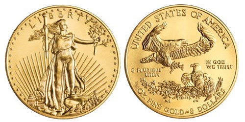 1/10 $5 Gold Eagle .925 Sterling Silver Coin Edge Bezel