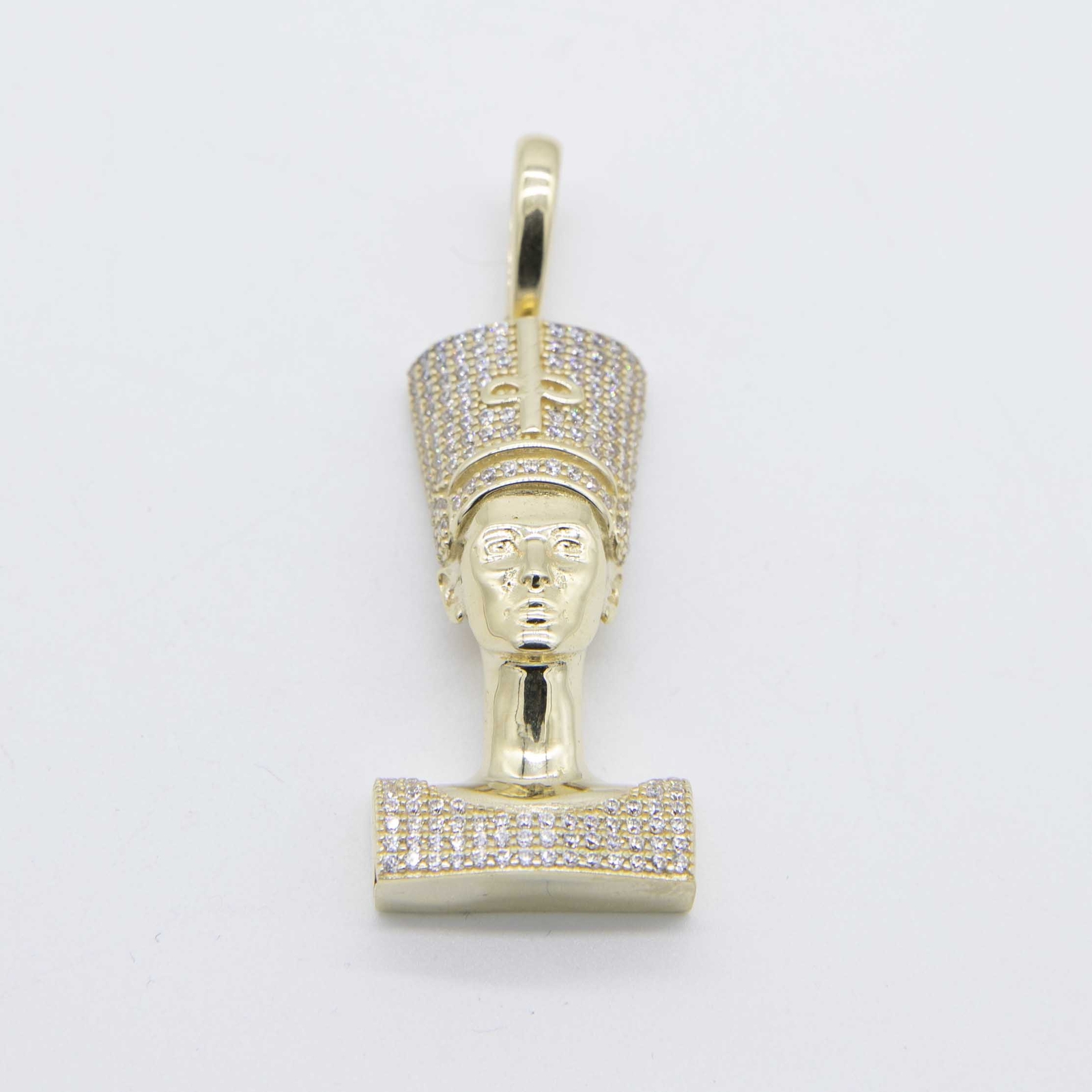 Egyptian Queen Nefertiti Head Pendant Real 10K Yellow Gold All Sizes