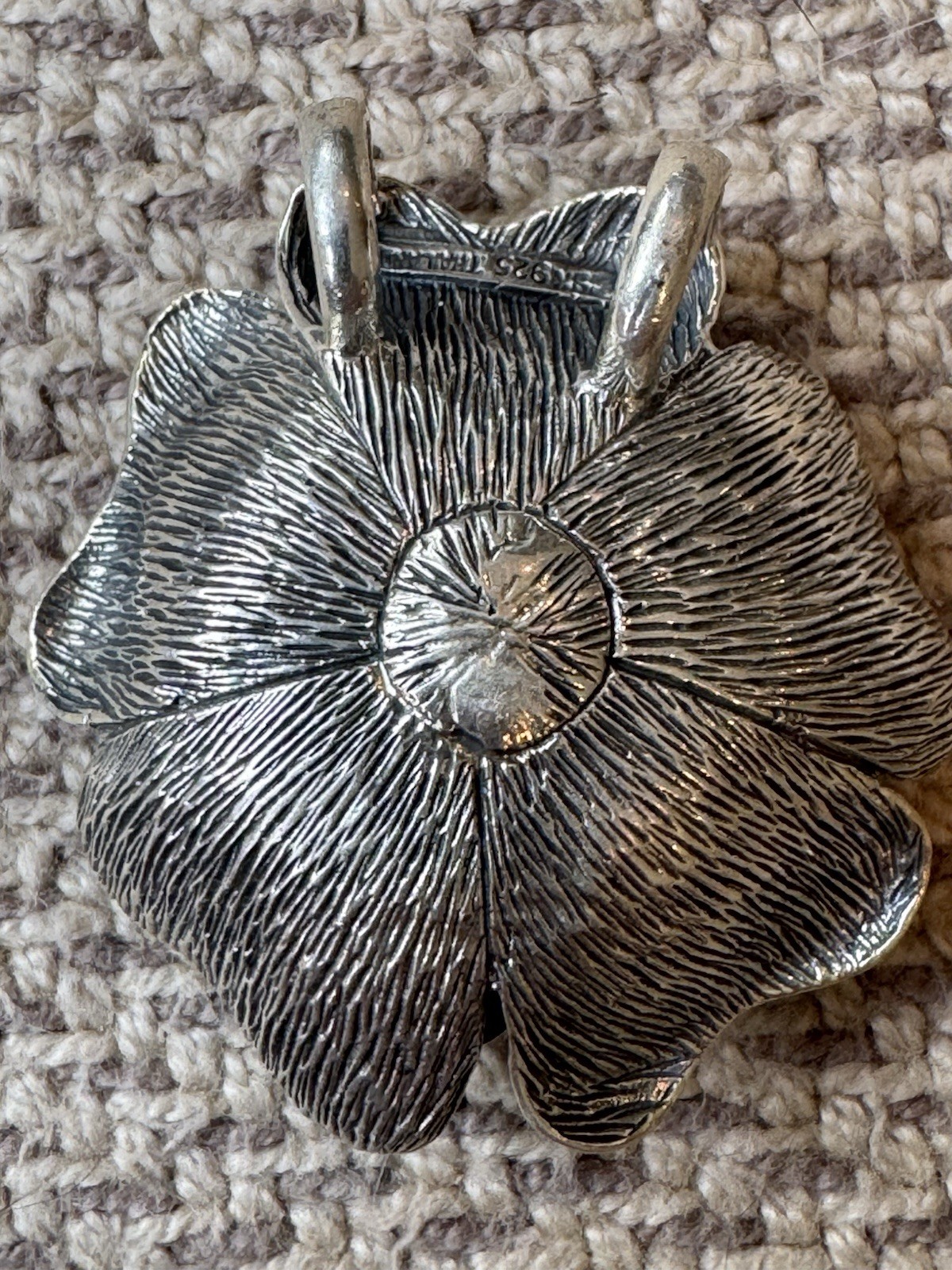 Vintage Sterling Silver 925 Thailand Rose Flower 1.5” Pendant for Necklace