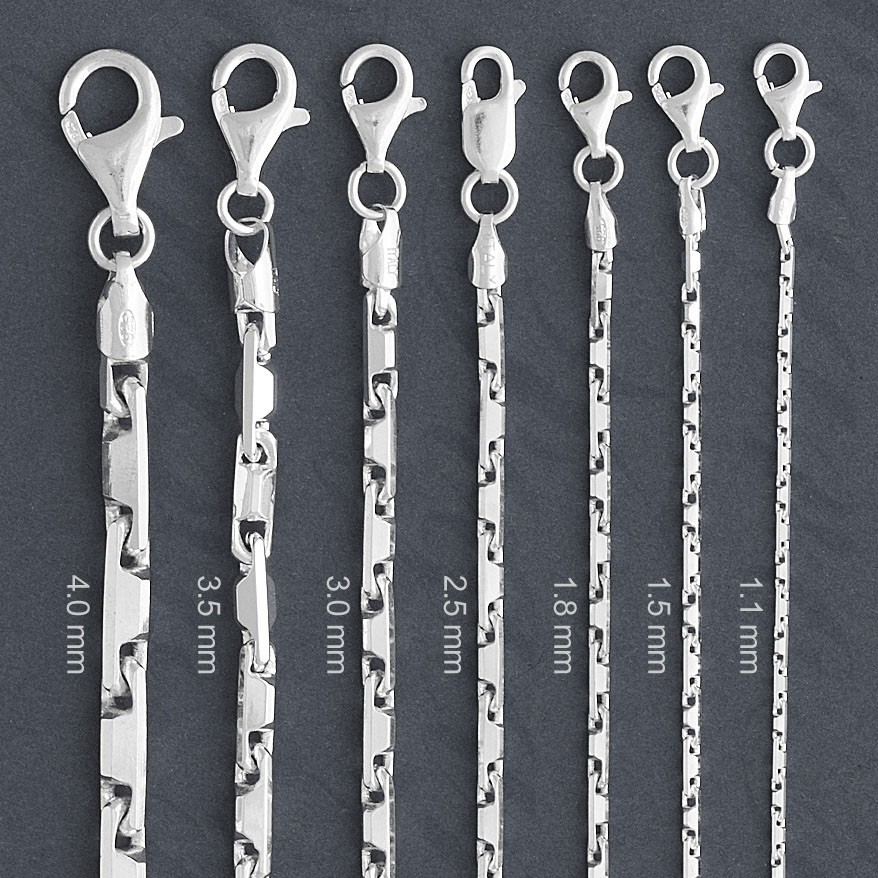 ITALY 925 Sterling Silver Heshe Chain Necklace/Heshe Chain Bracelet-7″~30″