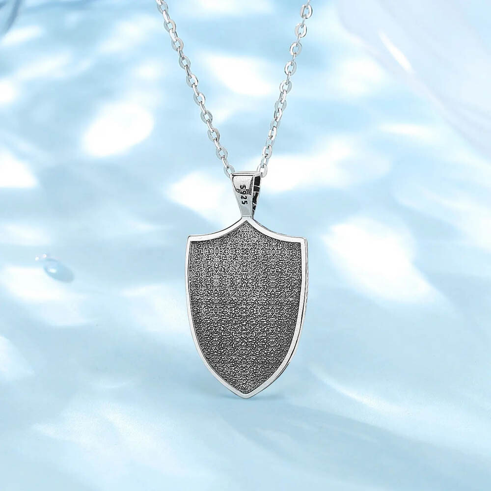 MLD 925 Sterling Silver Lilith Shield Pendant Necklace – Gothic Jewelry