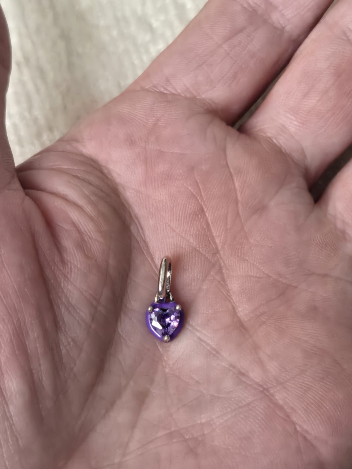 Women’s Sterling Silver Small Purple Heart Pendant Or Charm. UK Seller