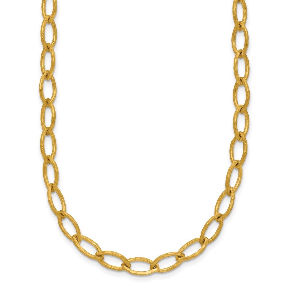 18k Yellow Gold Satin 6mm Solid Link Necklace 30″ for Women Men 30.95g