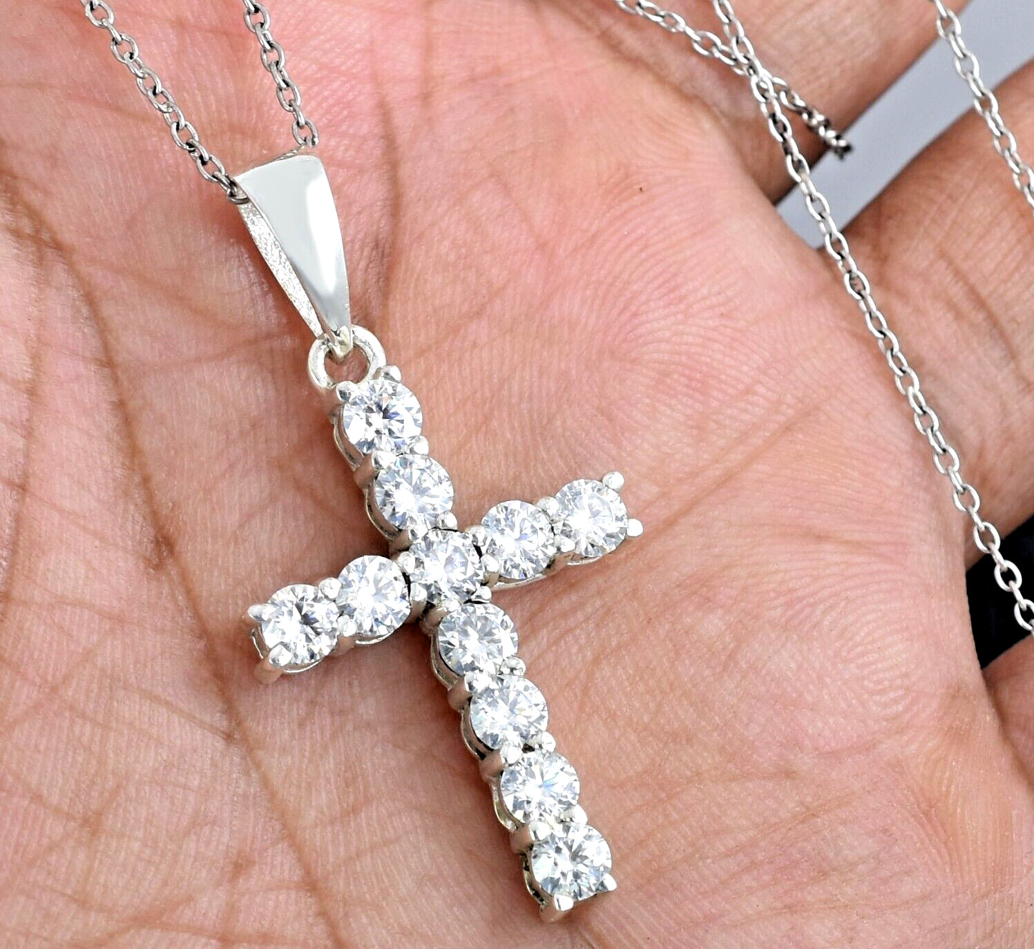 Gorgeous 5.00 Ct Certified Diamond Cross Pendant, Unisex Gift. VIDEO