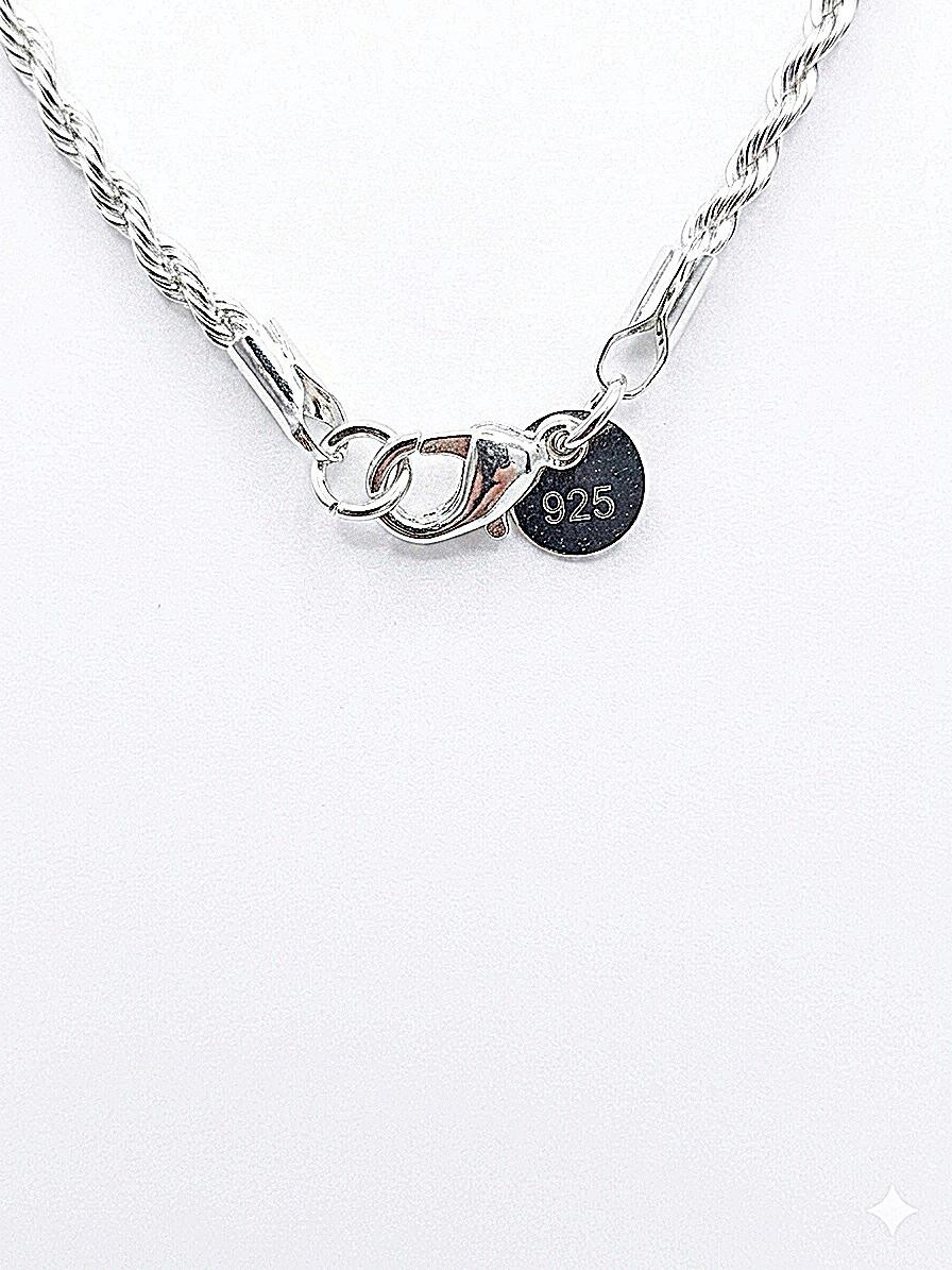 5ct. 24″ Rope Chain 2.25mm Silverplate Lustrous with Rhodium Finish .925 S.P.