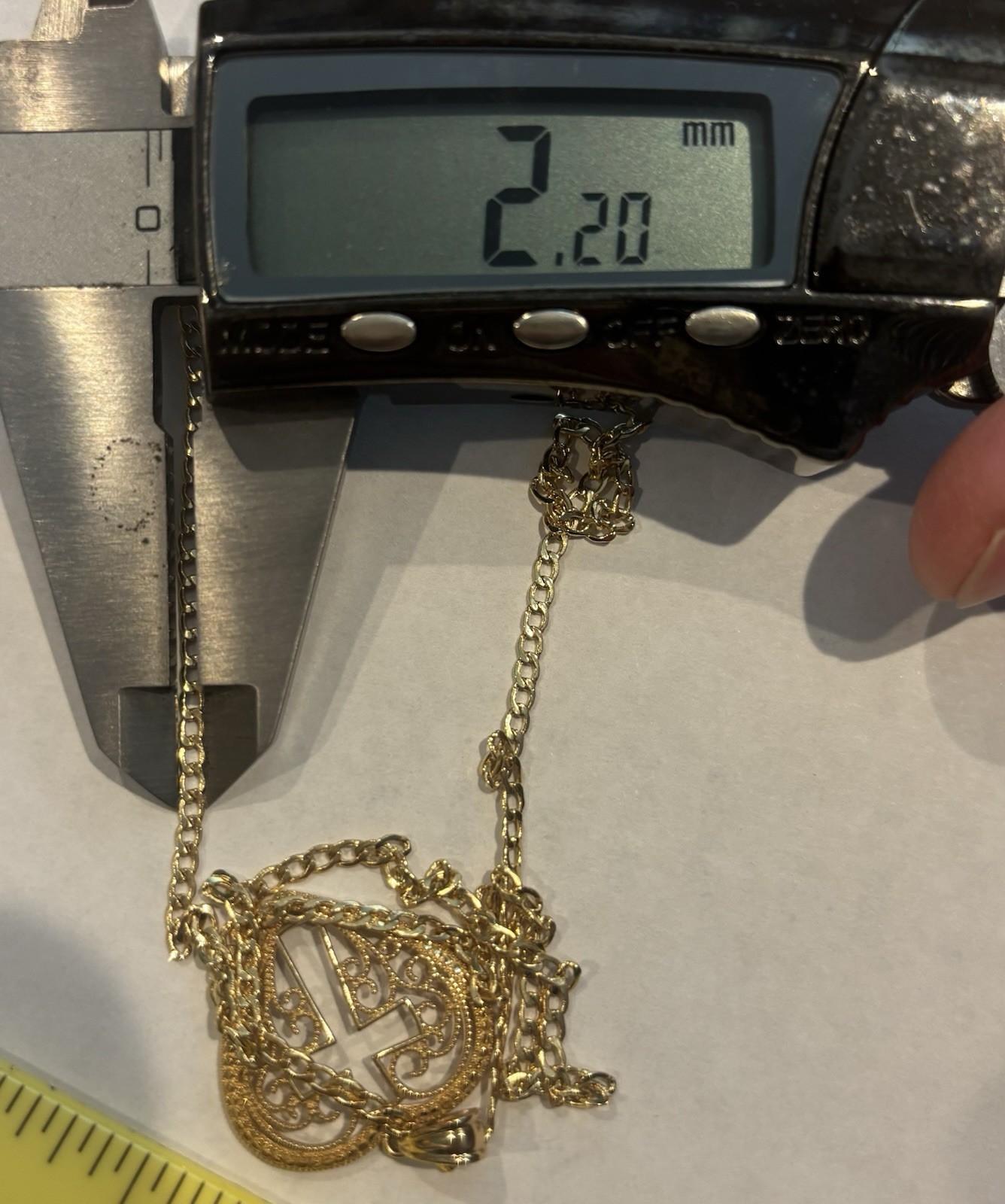 18k Real Gold Heart Cross Pendant Necklace