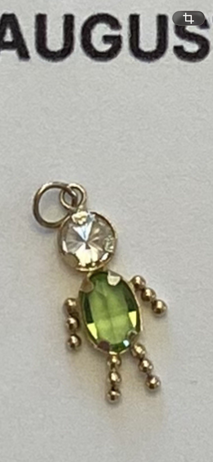 Vintage 14KT Yellow Gold BIRTHSTONE BABY BOY / GIRL Charm PENDANT gemstone MOM