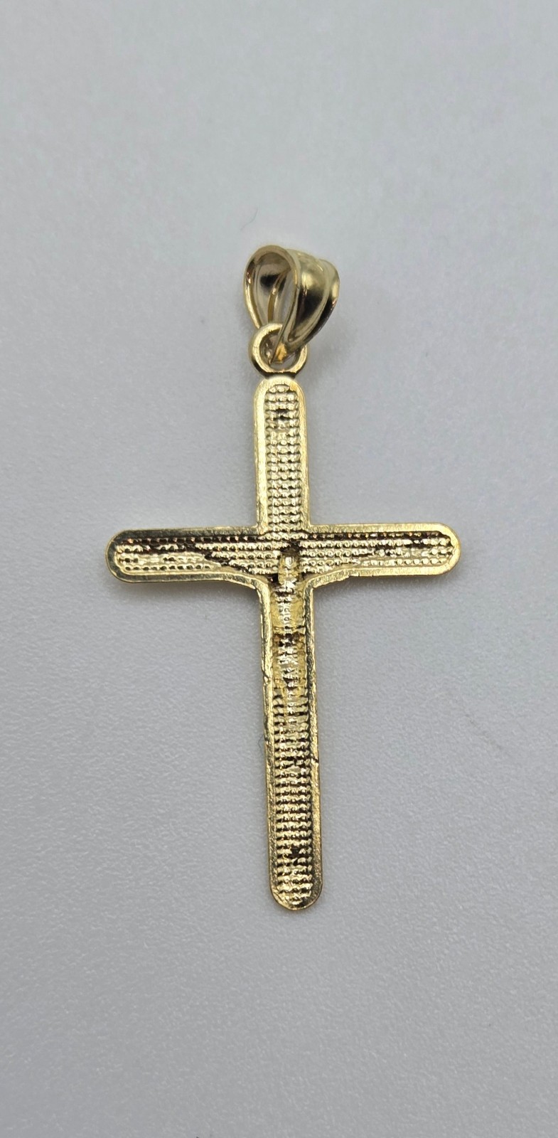NEW Solid 10K Yellow Gold 1.25in Cross Pendant, 3.5mm Bail, ITALY