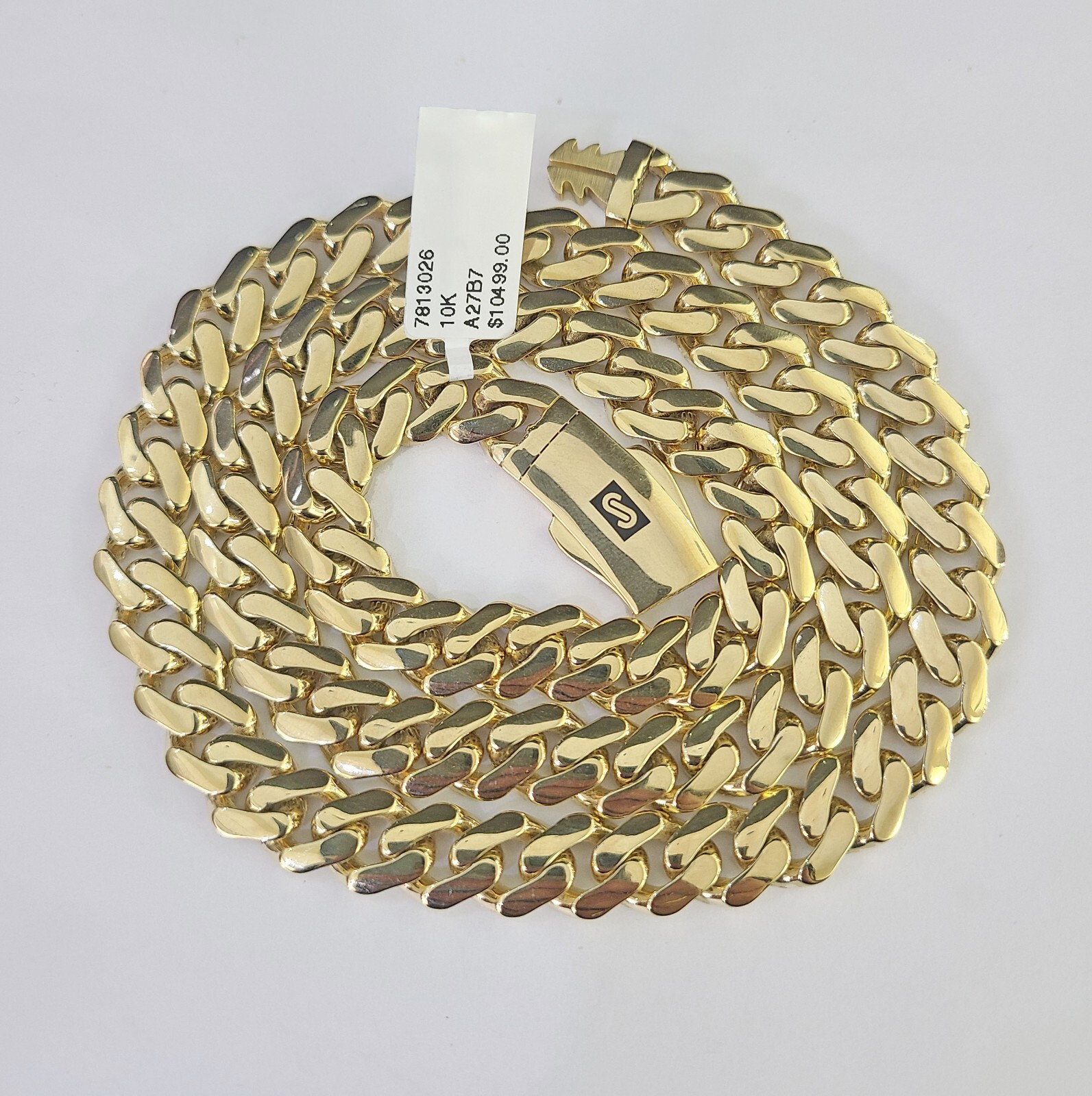 Real 10k Royal Monaco Chain 9mm 20-30 inches Necklace Yellow Gold Box Clasp