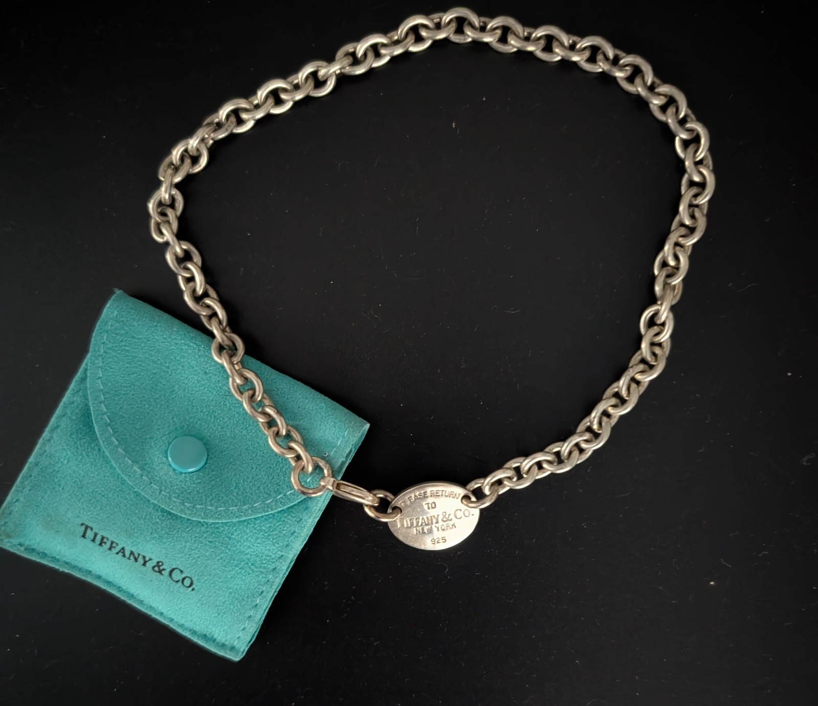 Tiffany & Co. Return to Tiffany Choker Necklace with Pendant 925 Sterling Silver