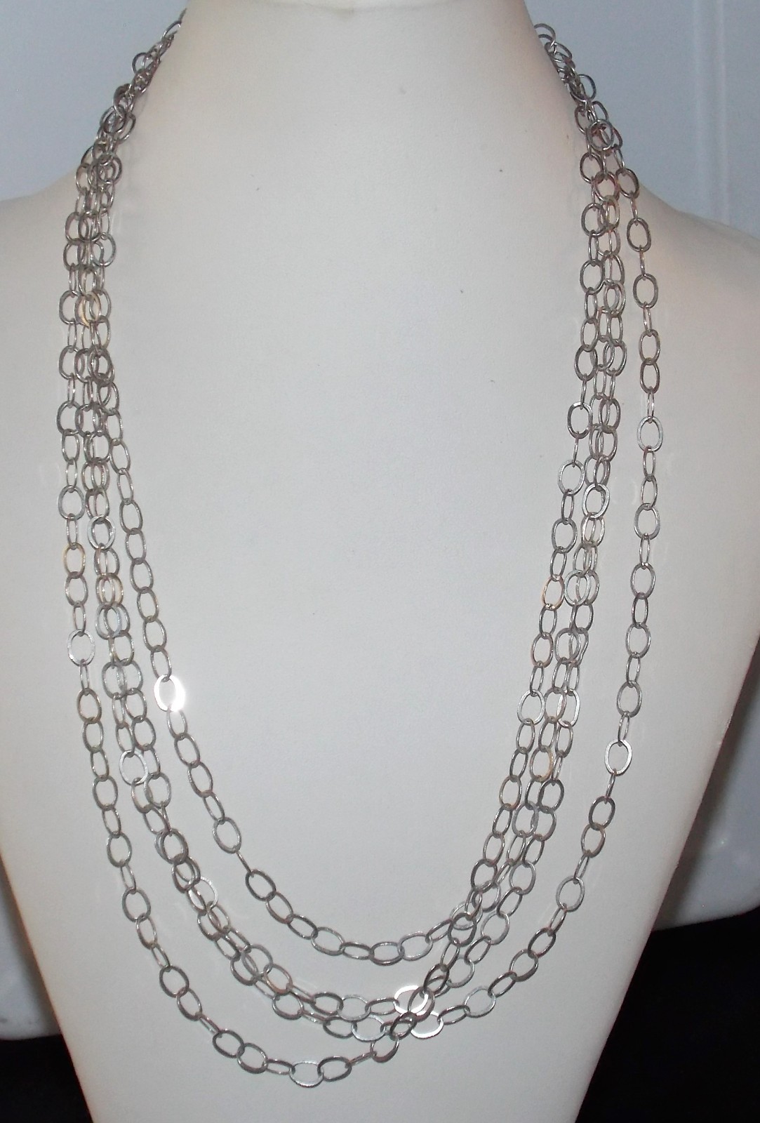 Sterling Silver 100″ (8’4″) Oval Link Chain Necklace Lobster Clasp Signed PC