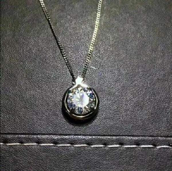 3Ct Lab Created Diamond Women’s Pendant 14K White Gold Finish Free Chain