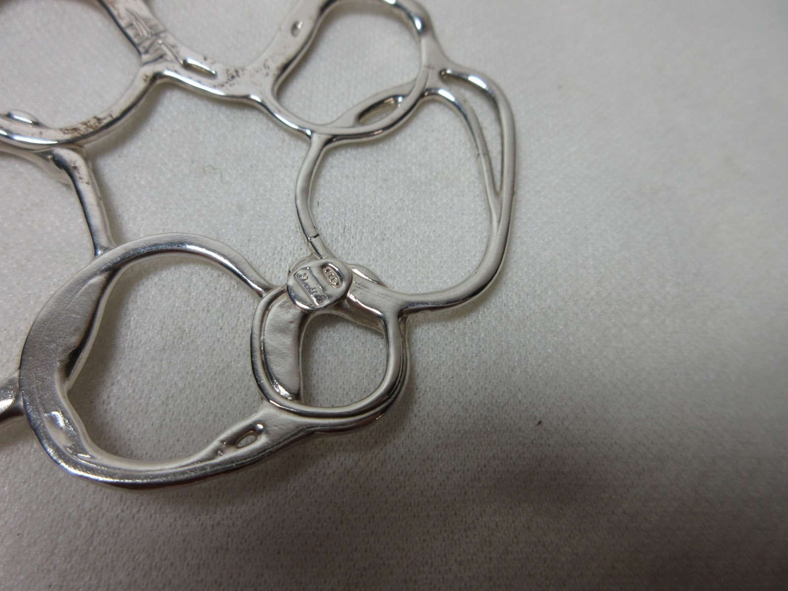 VINTAGE STERLING NECKLACE PENDANT MODERN DESIGN UNKNOWN DESIGNER #82