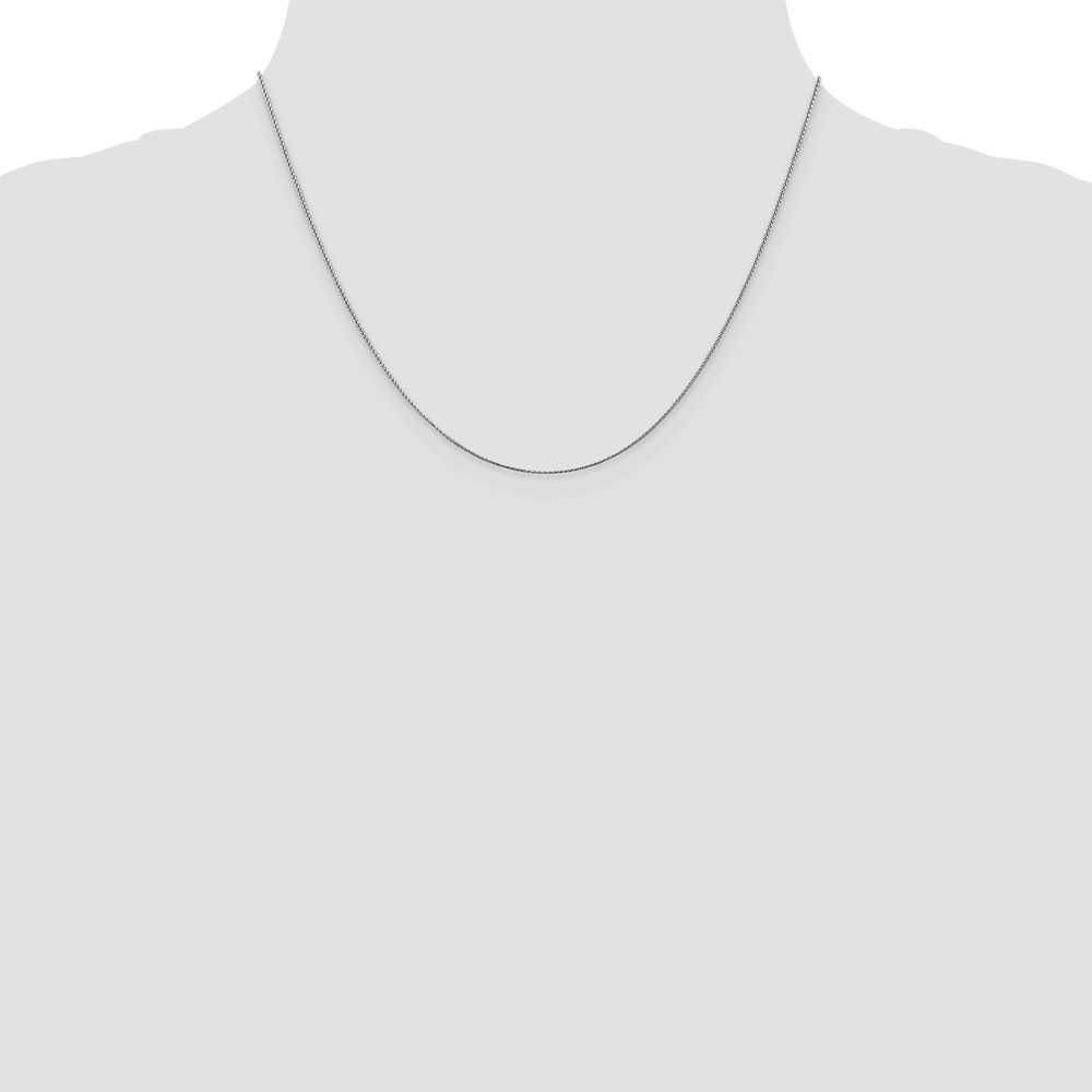 14K White Gold 0.65mm Spiga (Wheat) Chain Necklace 18 Inch Mens Womens