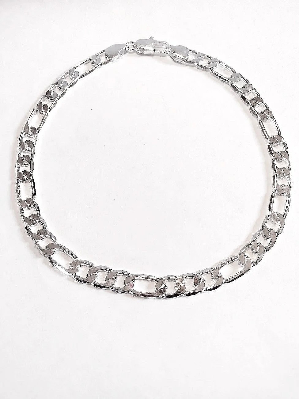28-inch Silver 12MM Figaro Chain Necklace