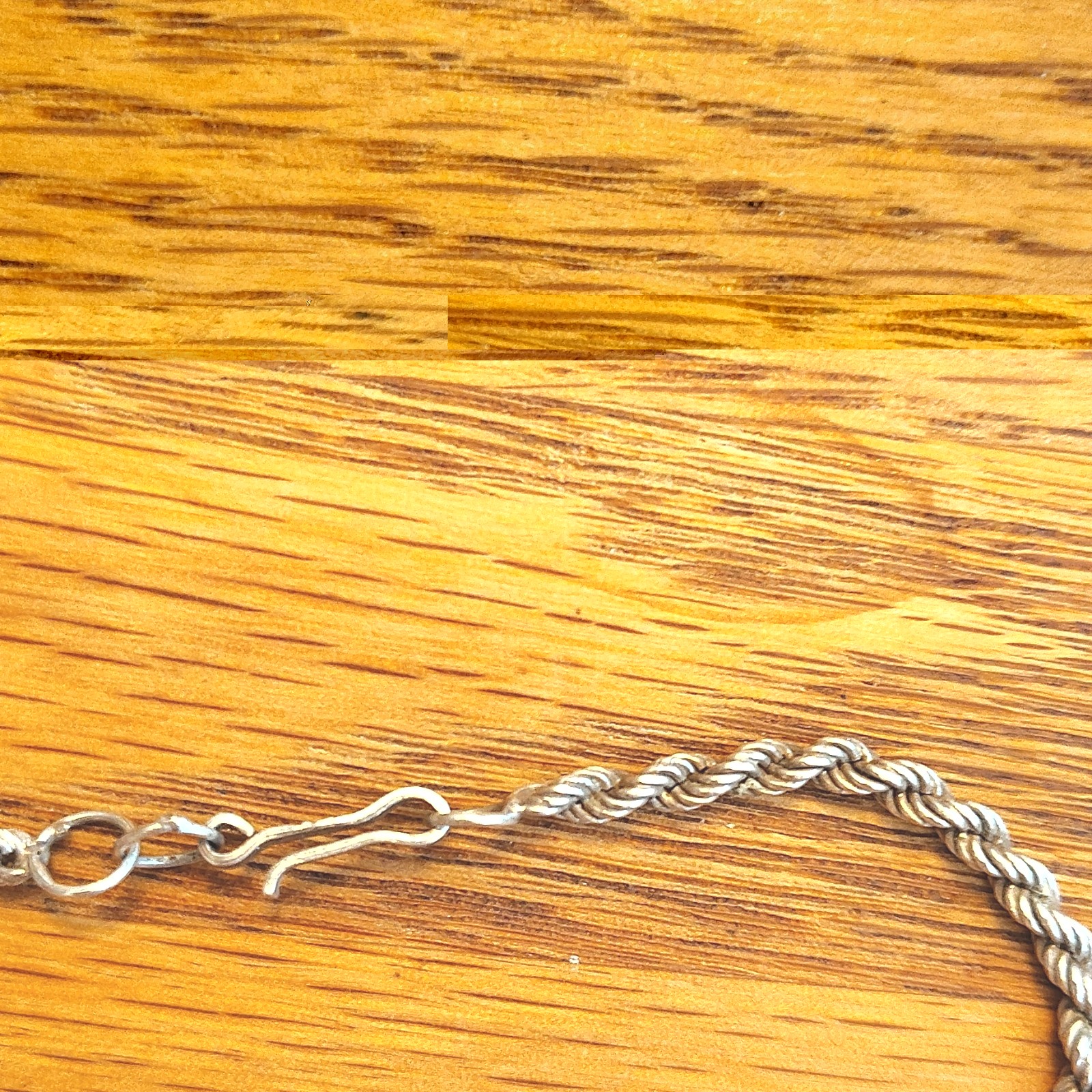 925 Sterling Silver Rope Chain Necklace Hook Closure . 21″. 2mm Width.