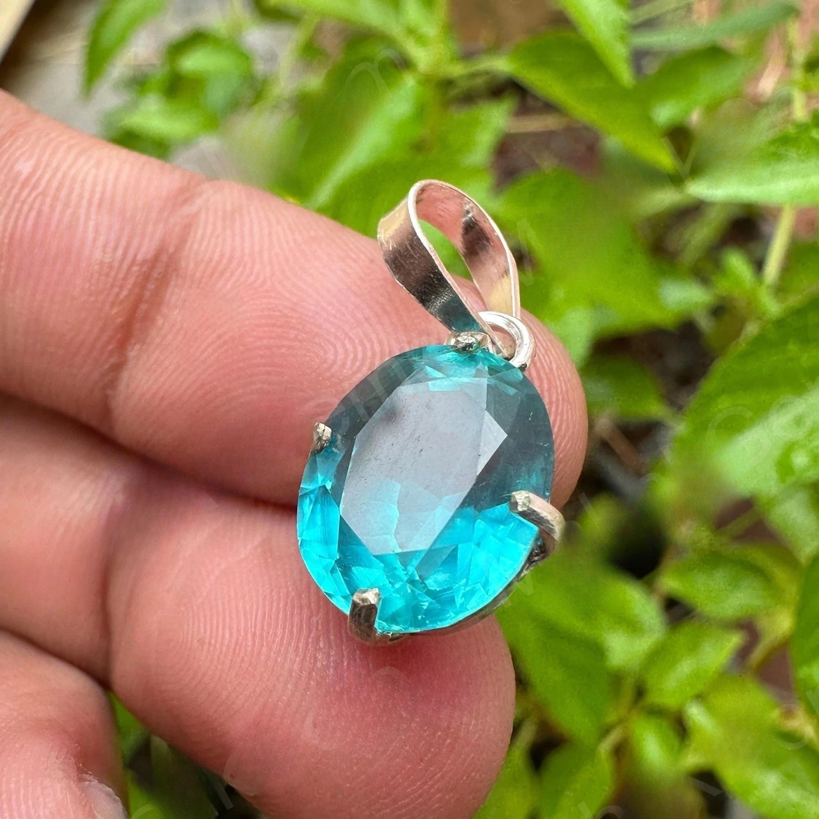 Certified 30 Ct Natural Paraiba Tourmaline In 925 Silver Pendant Loose Gemstone