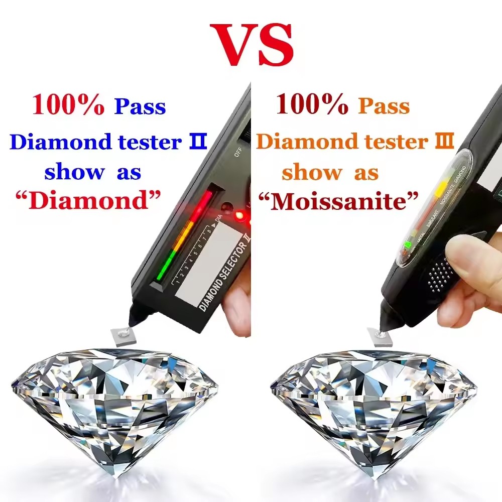 Colorful Real Moissanite Tennis Chain Necklace S925 Silver Bracelet Passes Test