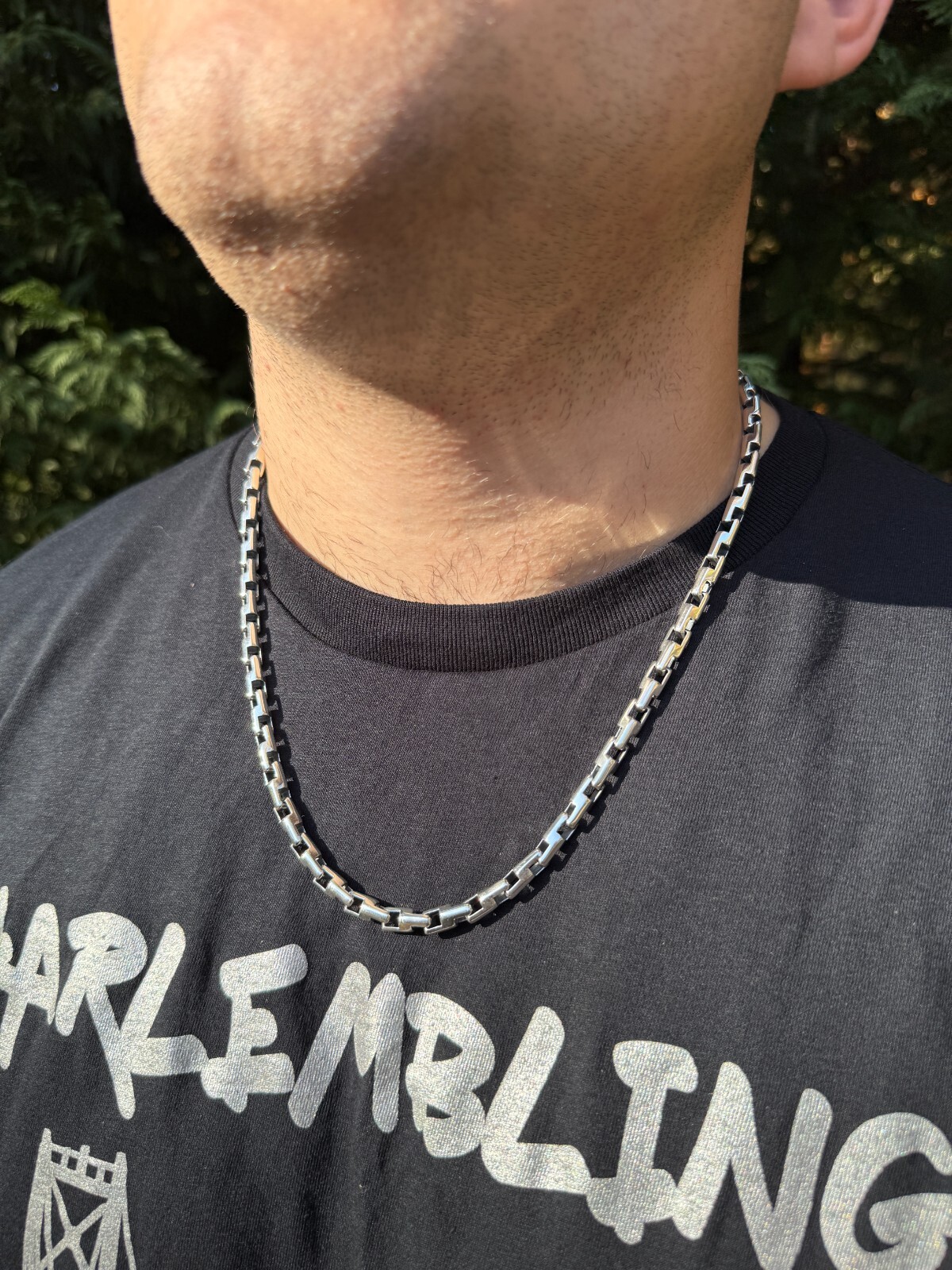 Handmade Custom 6mm Bullet Rolo Chain Necklace Real 925 Sterling Silver Oxidized