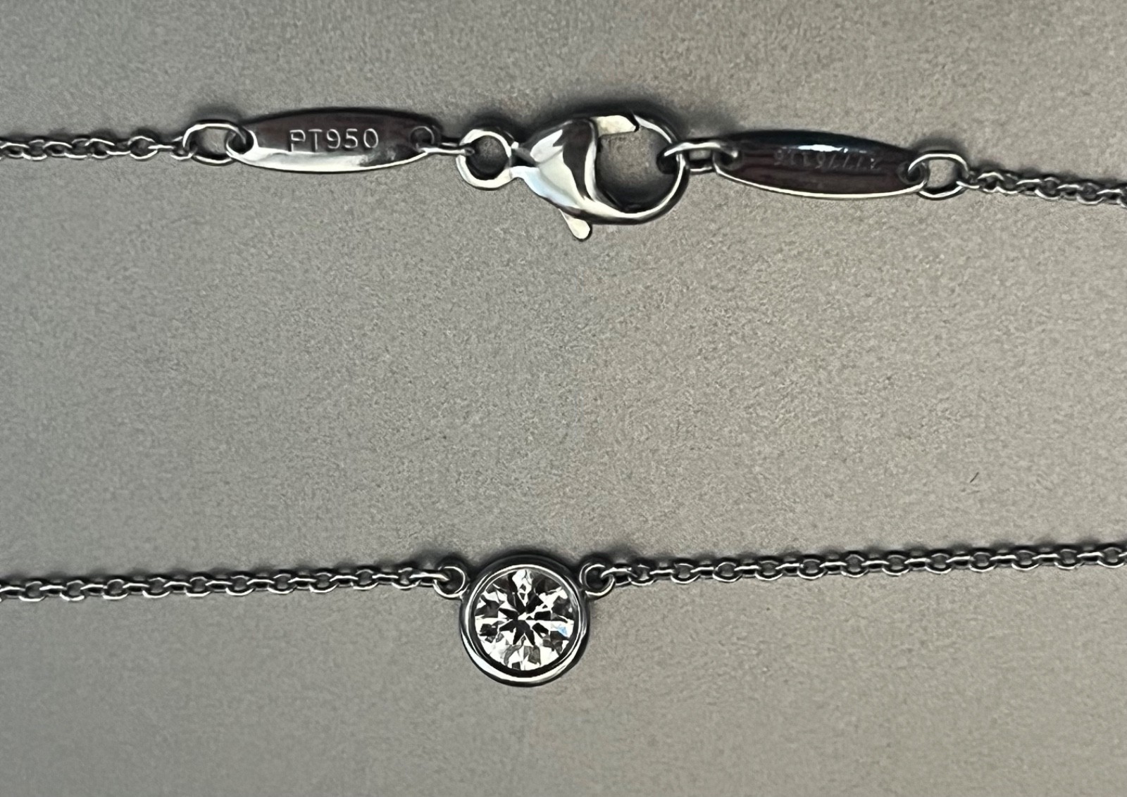 Tiffany & Co. VS1 “Diamond By The Yard” Necklace. Original bag Included.
