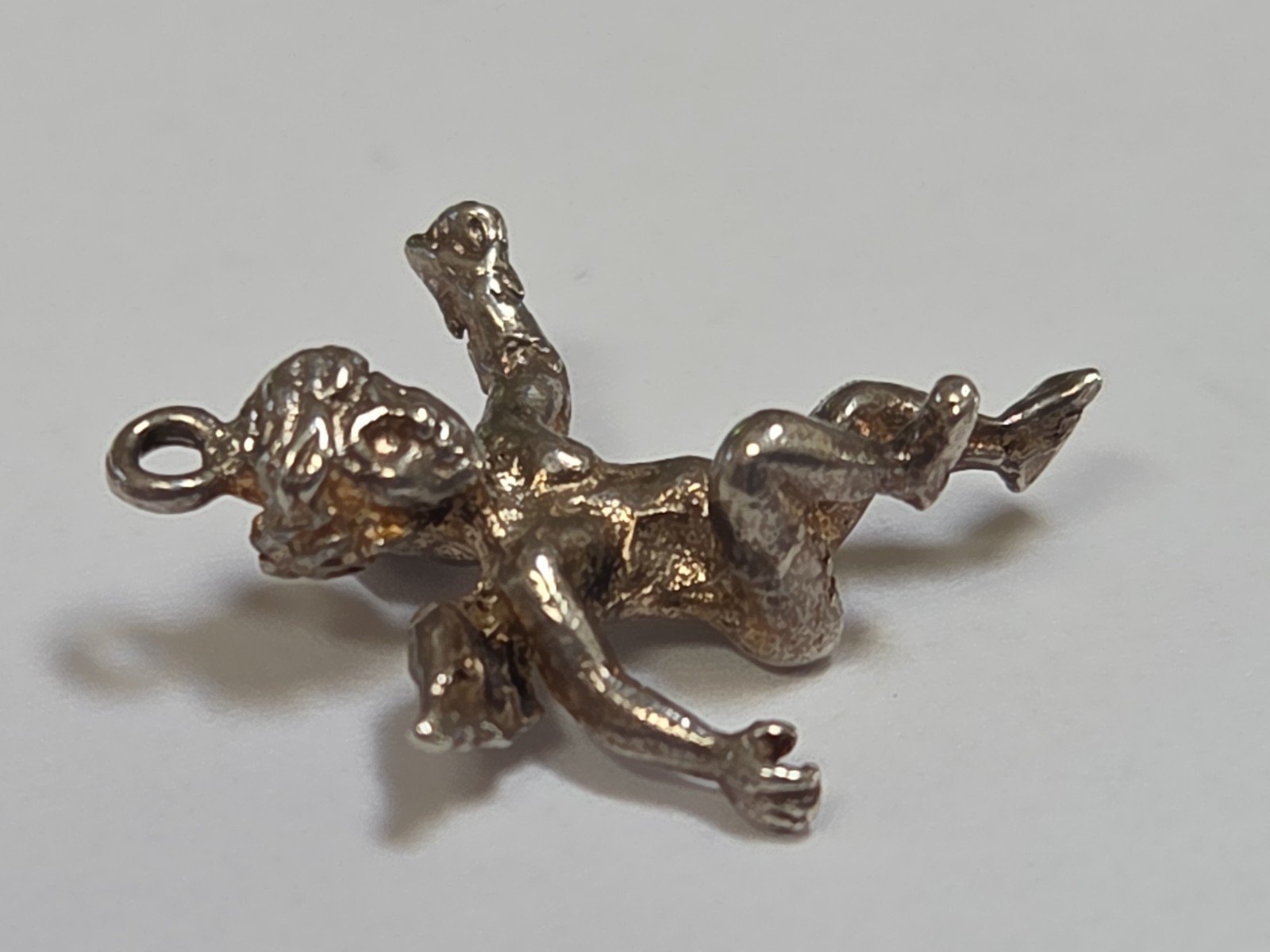 Sterling Silver ~ Cherub Guardian Angel Charm Pendant ~ VINTAGE