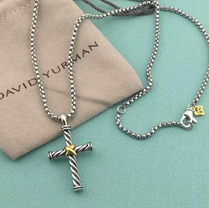 David Yurman Cable Chain Cross Pendant Necklace