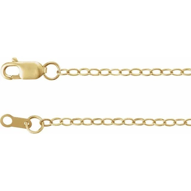 14K Yellow Gold-Filled 1.8 Mm Flat Cable Chain 18″ Lobster Clasp
