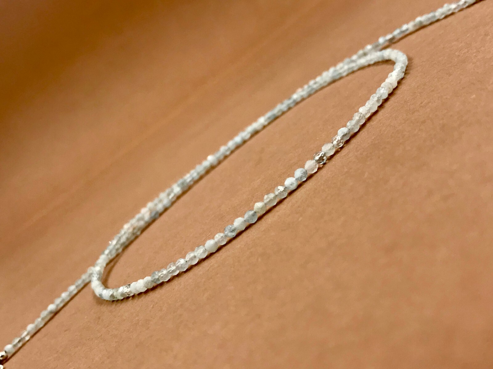 Genuine Aquamarine Beads 925 Silver Necklace Jewelry Women Handmade USA SELLER