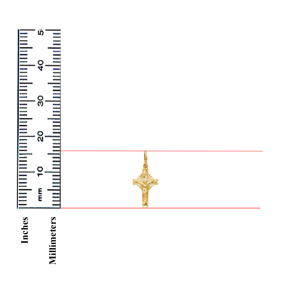 GOLD – 14K Yellow Religious Crucifix Charm Pendant For Necklace or Chain