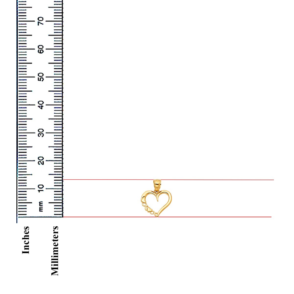 Gold 14K Yellow Gold Heart Pendant