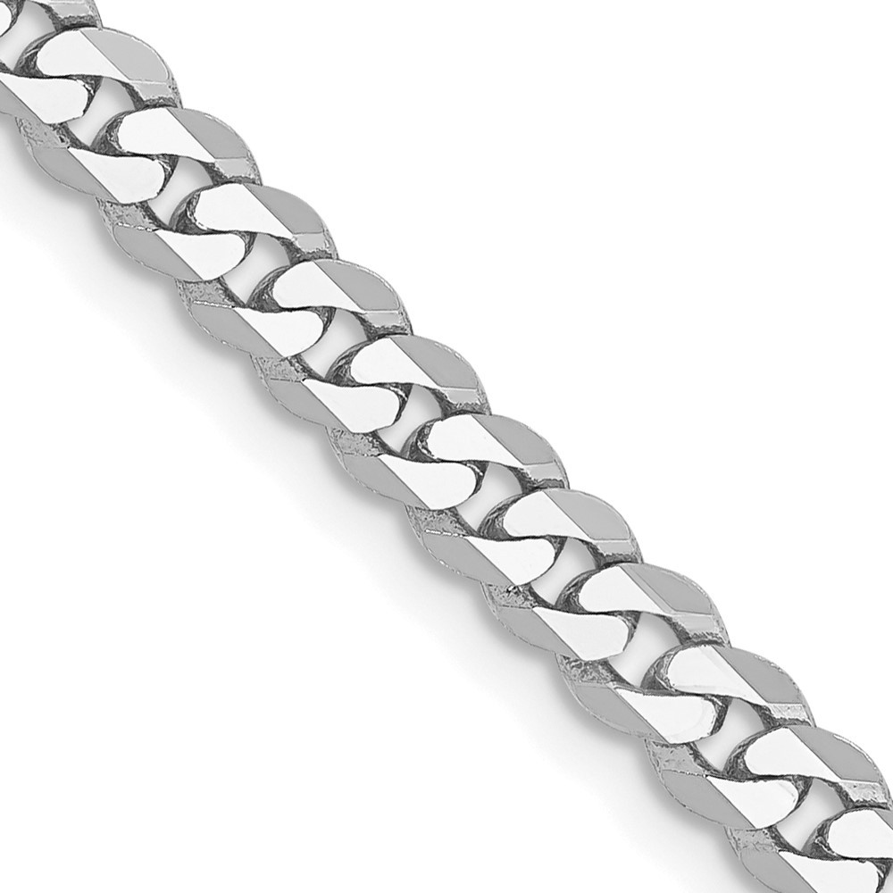 14K White Gold 2.2-9.5mm Curb Chain Necklace 7-30 Inch Mens Womens