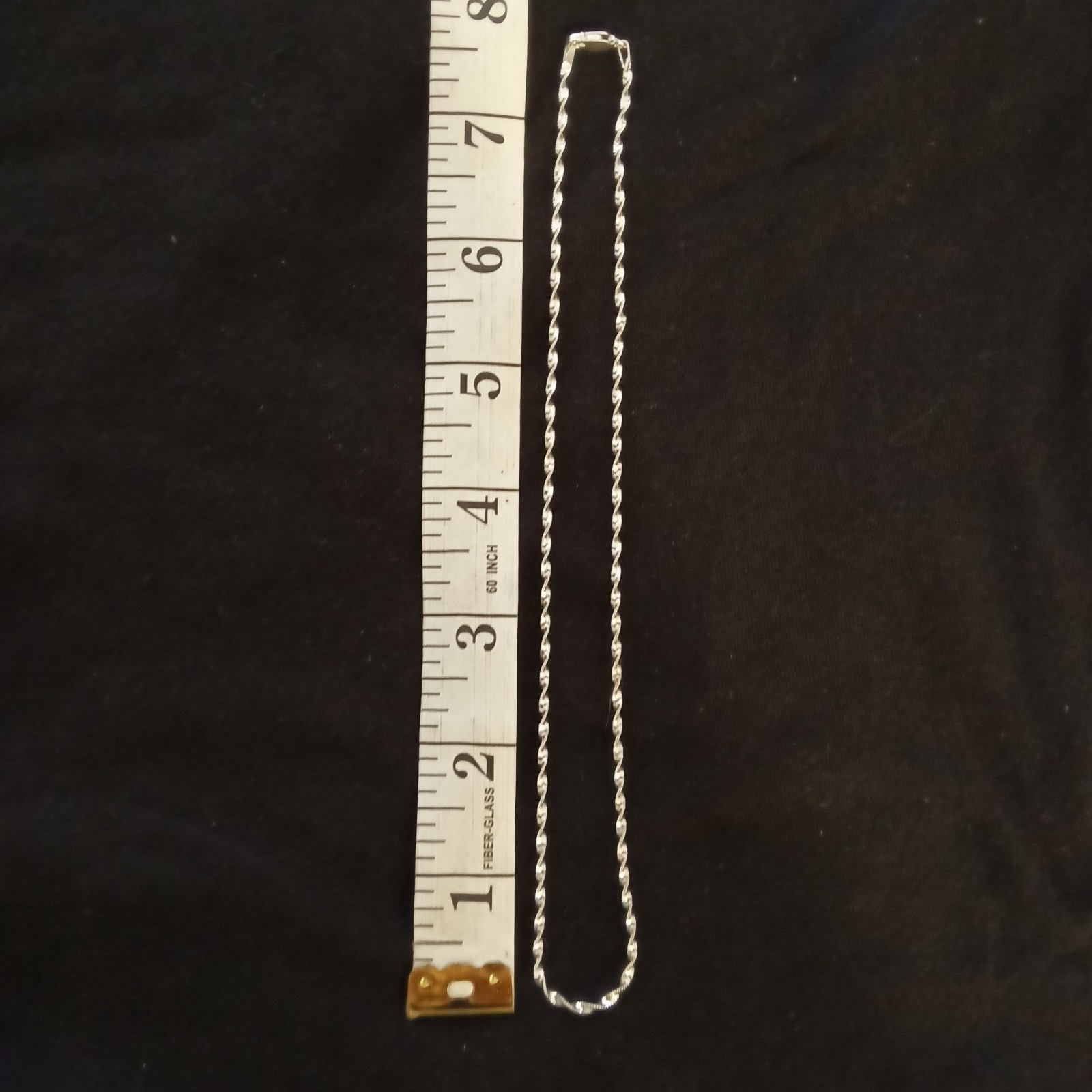 Beautiful 16 925 Silver Twisted Herringbone Chain Necklace 16 Inches!