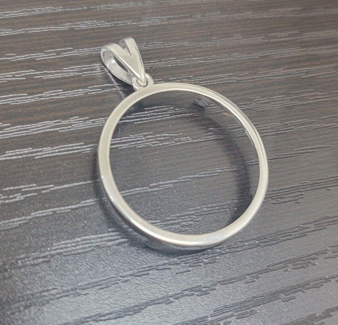 Sterling Silver Bezel 24 mm Quater Dollar Coin Prong Back Round Edge 25 Cent