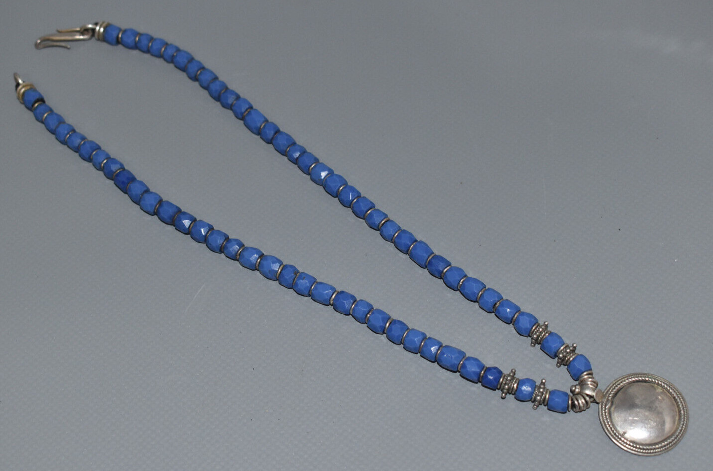 Silver 925 Chain Necklace with Semi Precious Stones 52cm Tray #H3V