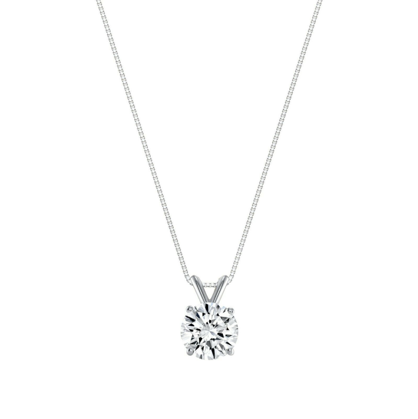 IGI F/VS 1.25 Ct Round Lab Created Grown Diamond Pendant Necklace 18K White Gold